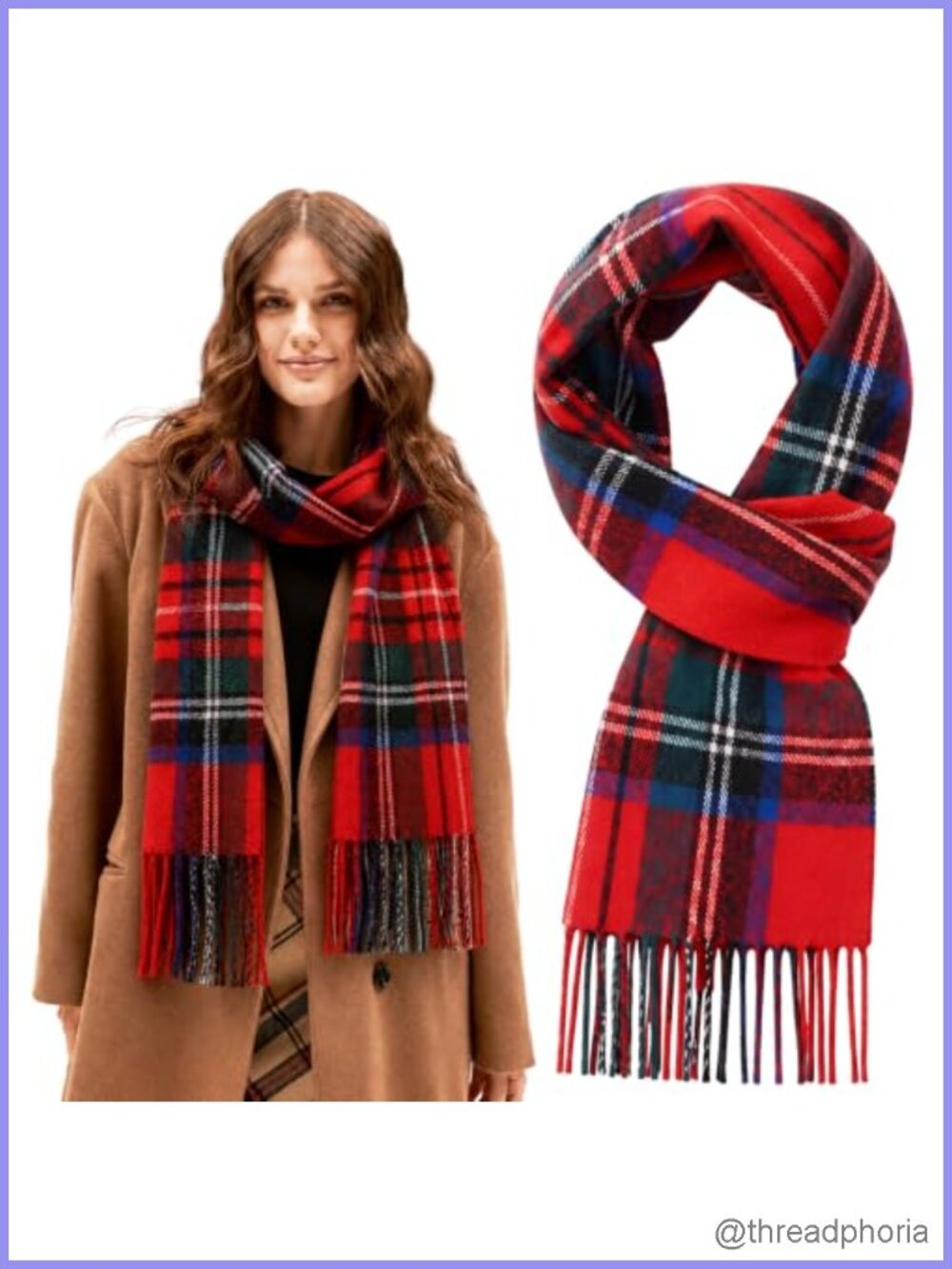 Soft Tartan Plaid Scarf Womens Shawl Wrap Winter Accessory